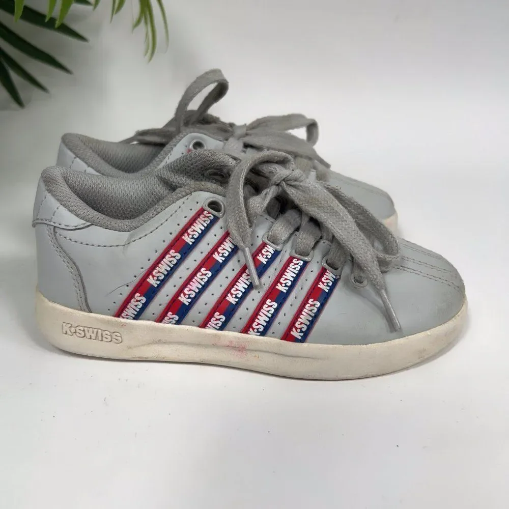 Boys K-Swiss Gray Casual Streetwear Low Top Varsity Sneakers Tennis Shoes / 11 - Picture 2 of 6